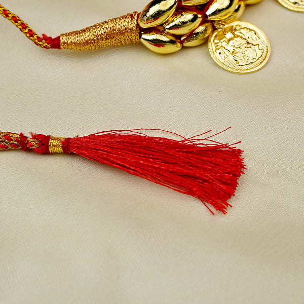 Elegant Maharashtrian Belpan choker necklace with gold-plated finish, perfect for brides.