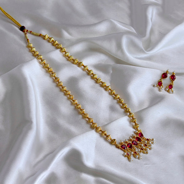 Combo of Javmani With Tanmani Necklace and Regal Black Gold Plated Mangalsutra