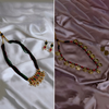 Combo of Mangalsutra With Tanmani and Traditional Maharashtrian Lakshmi Coin Embedded Necklace
