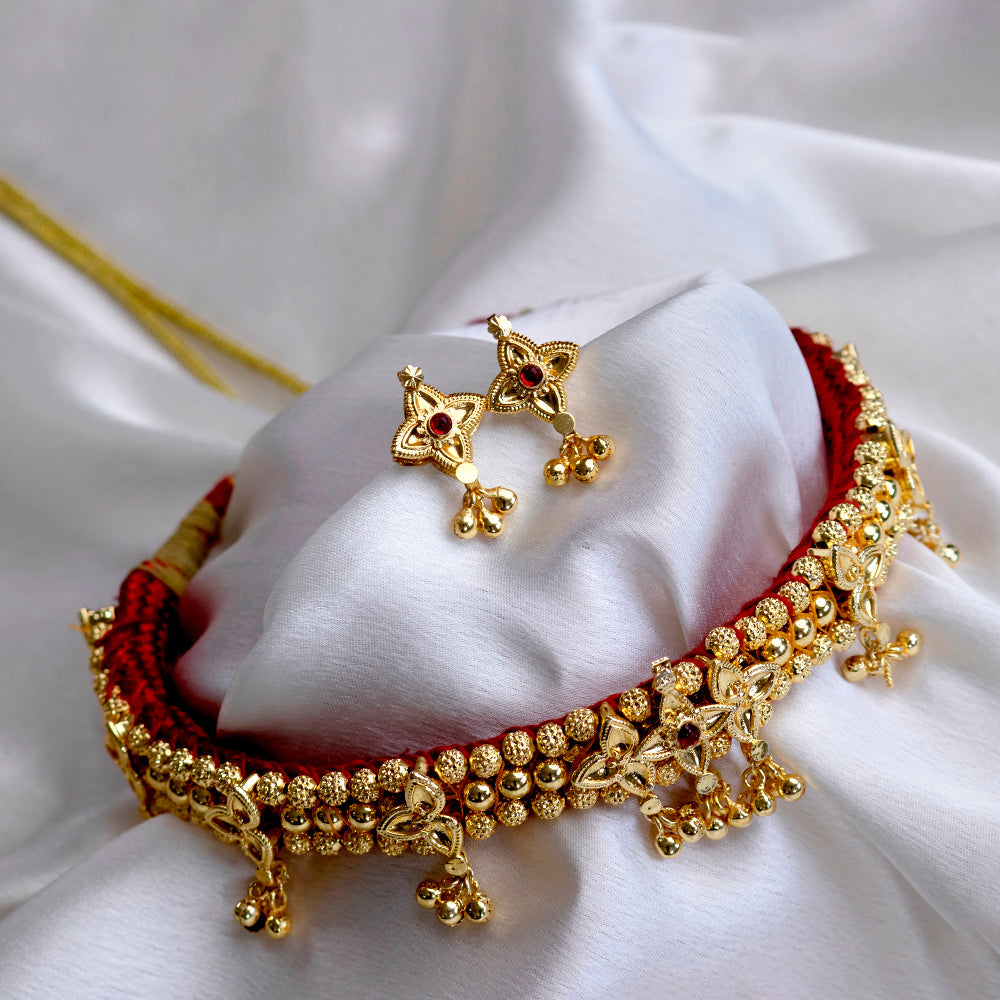 Classic Maharashtrian Belpan Choker Necklace – Rich Belpan Bridal Jewelry