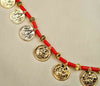Gold-plated Maharashtrian coin pendant necklace with elegant ethnic design.
