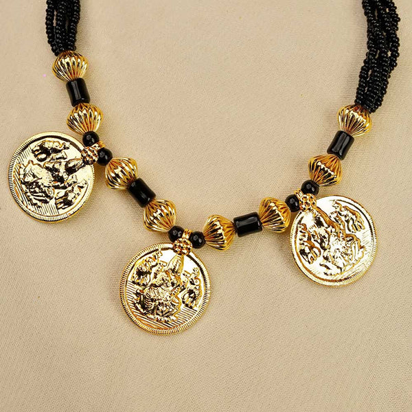 Authentic handmade Kolhapuri mangalsutra with intricate gold detailing.