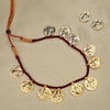 Handcrafted Kolhapuri necklace with Mahalaxmi coins and antique finish.