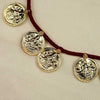 Handcrafted Kolhapuri necklace with Mahalaxmi coins and antique finish.