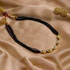 Golden Mangalsutra With Bormaal Pendant