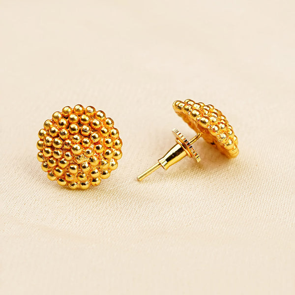 Gold Oval Bead Black Mangalsutra Necklace