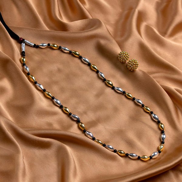 Combo of Gadi Thushi Necklace and Oxidized Silver Kolhapuri Bormaal