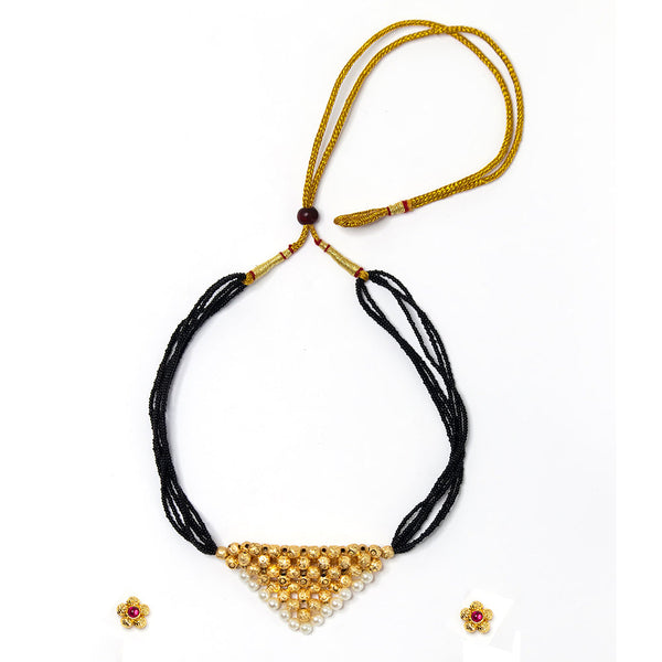 Tanmani Style Black Beads Mangalsutra