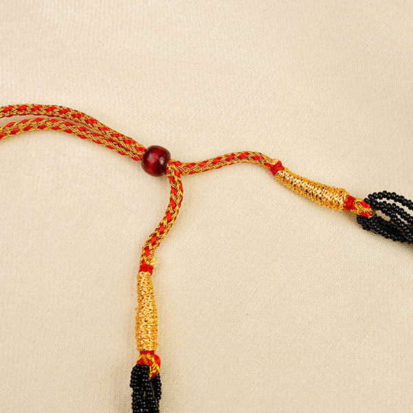 Pearl Triangle Golden Bead Mangalsutra Necklace