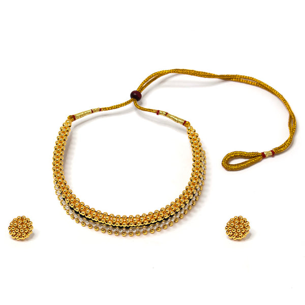 Gold Plated Moti Studded Necklace