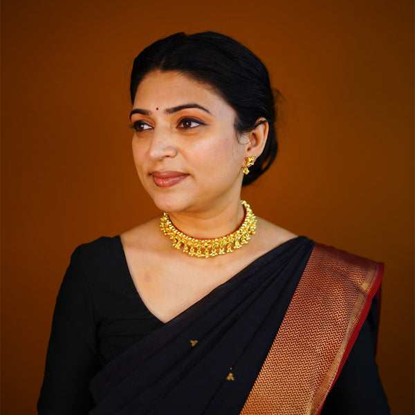 Traditional Gold Plated Thushi Necklace Set