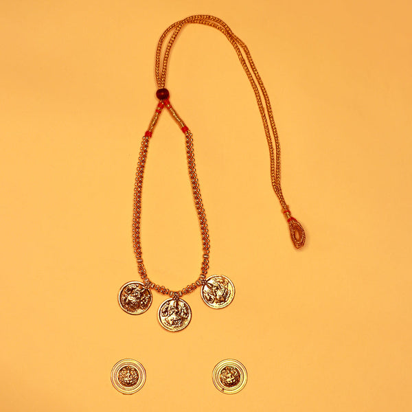 Traditional Handmade Mala with Intricate Coin Details