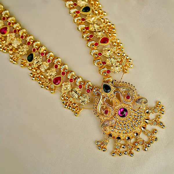 Kalapuri designer Kolhapuri Saaj gold plated necklace set