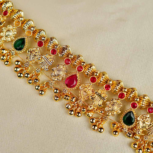 Kalapuri designer Kolhapuri Saaj gold plated necklace set