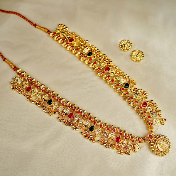 Kalapuri temple inspired ruby green Kolhapuri Saaj
