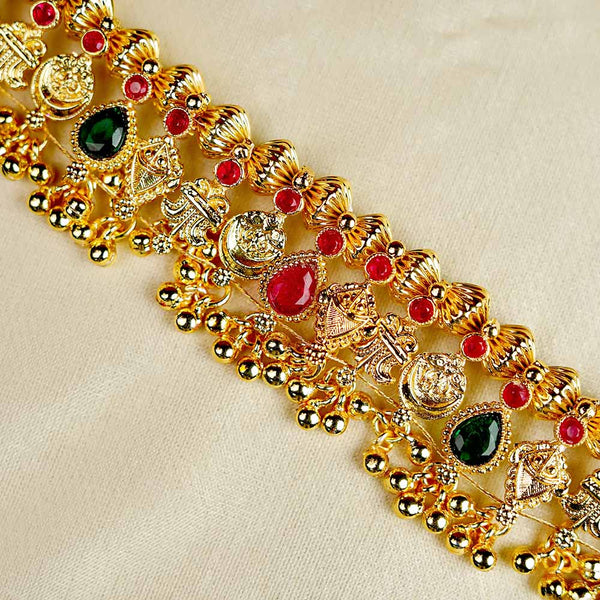 Kalapuri temple inspired ruby green Kolhapuri Saaj