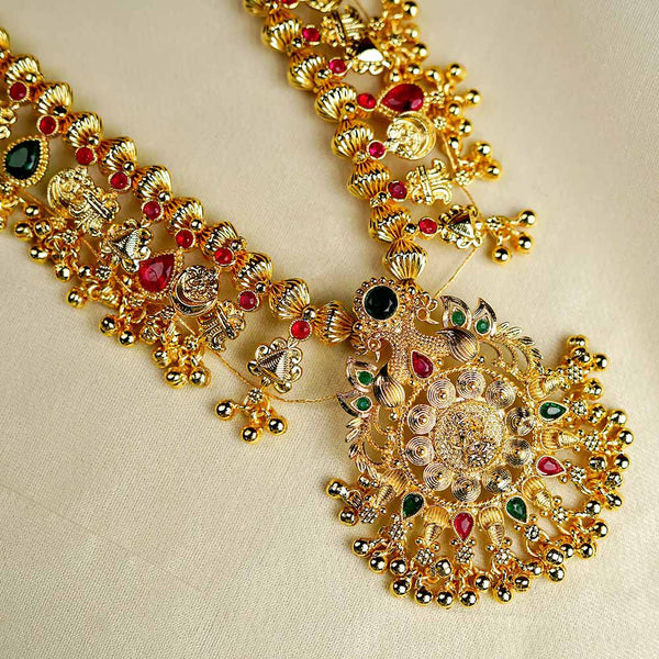 Kalapuri grand bridal Kolhapuri Saaj necklace with earrings