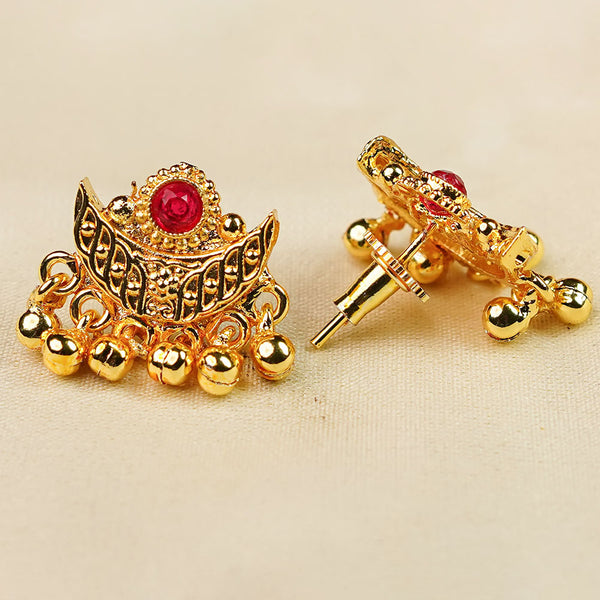 Kalapuri traditional red stone Chandra Haar necklace