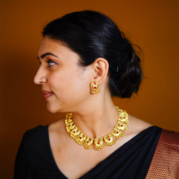 Antique Chandra Haar Necklace with Earrings