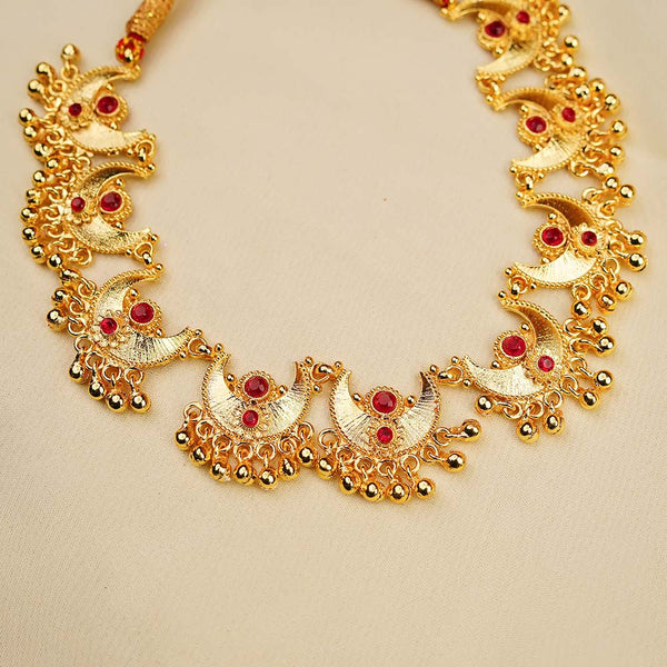 Kalapuri heritage golden Chandra Haar necklace set