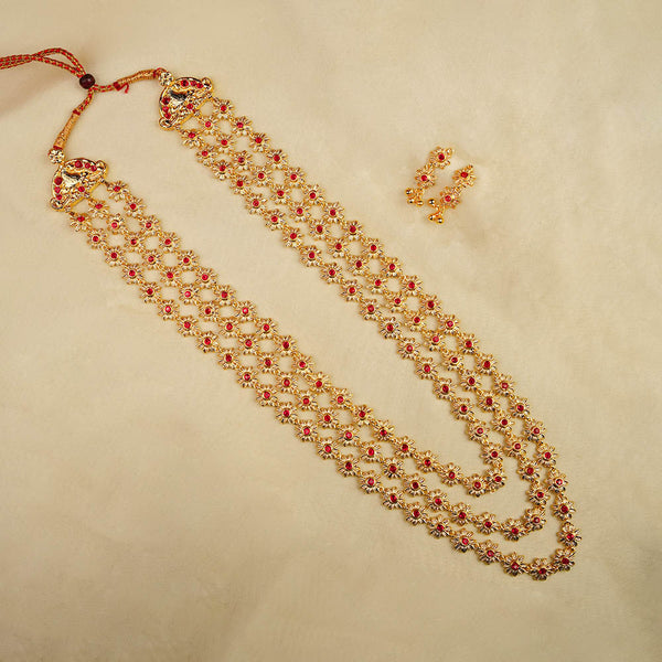 Kalapuri royal three line Bakuli Haar necklace