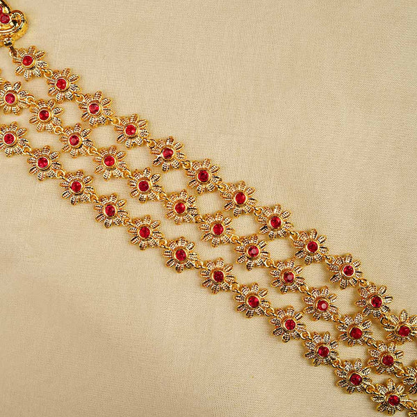 Kalapuri royal three line Bakuli Haar necklace