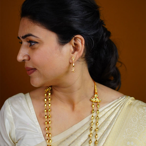 Graceful Two Line Gahu Maal Necklace
