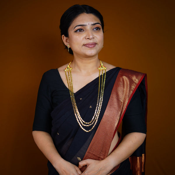 Royal Three Line Pohe Haar Necklace