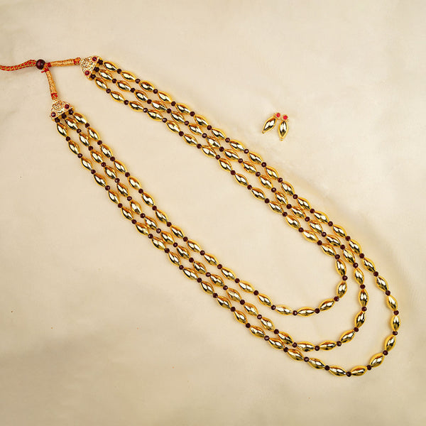Kalapuri royal three line Bor Maal necklace