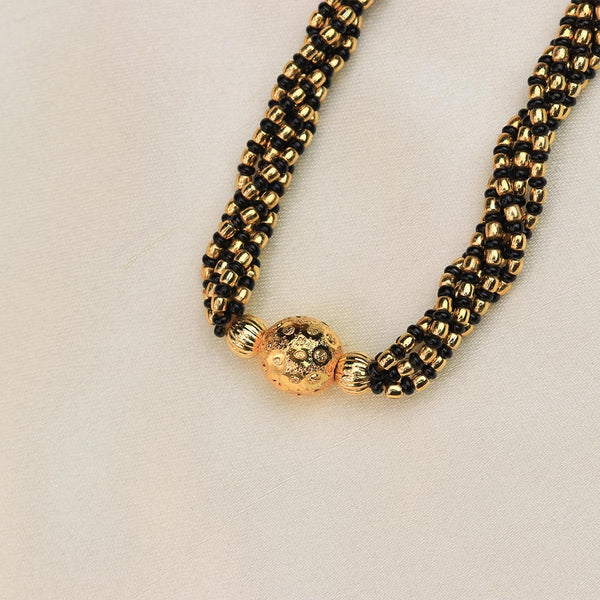 Layered Gold Bead Pendant Mangalsutra