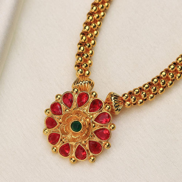 Red Floral Temple Mangalsutra