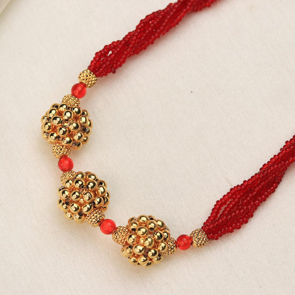 Red Beaded Traditional Necklace