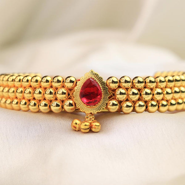 Red Stone Gold Choker Set