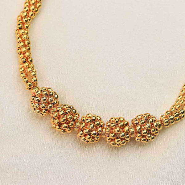 Gold Bead Cluster Necklace