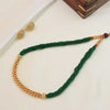 Emerald Thread Gold Bead Necklace
