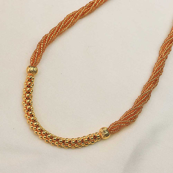 Rust Thread Kolhapuri Necklace