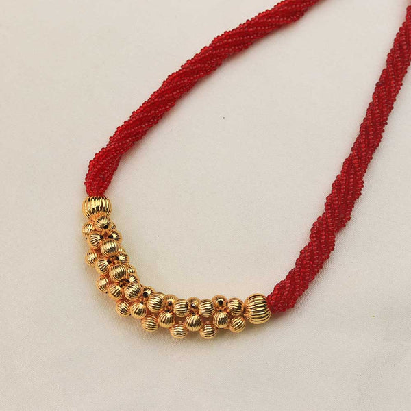 Dual Line Gold Bead Necklace
