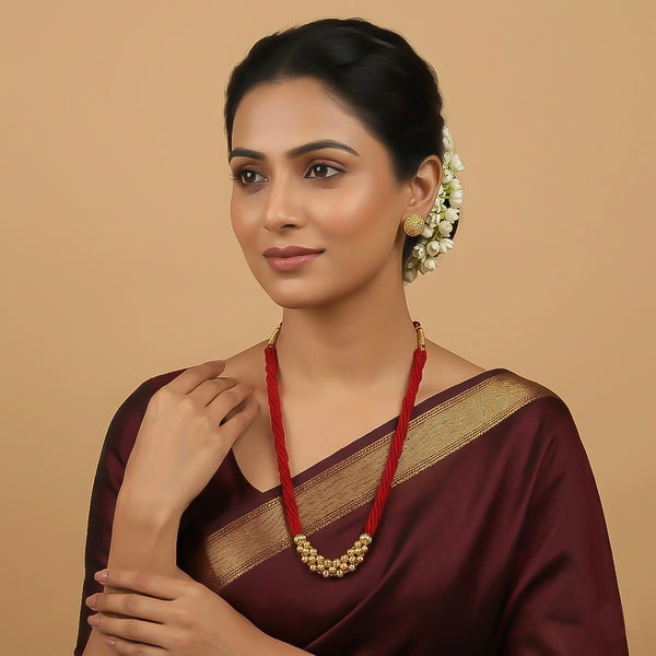 Dual Line Gold Bead Necklace