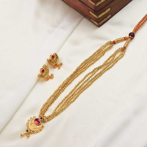 Multi Layer Gold Bead Necklace
