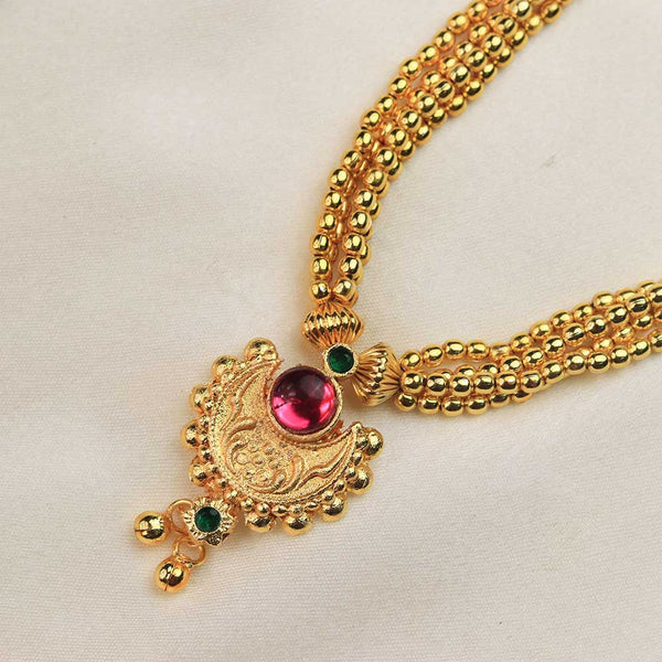 Multi Layer Gold Bead Necklace