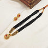 Black Beaded Floral Pendant Mangalsutra