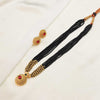 Black Beaded Floral Pendant Mangalsutra