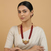 Red Crystal Temple Statement Necklace