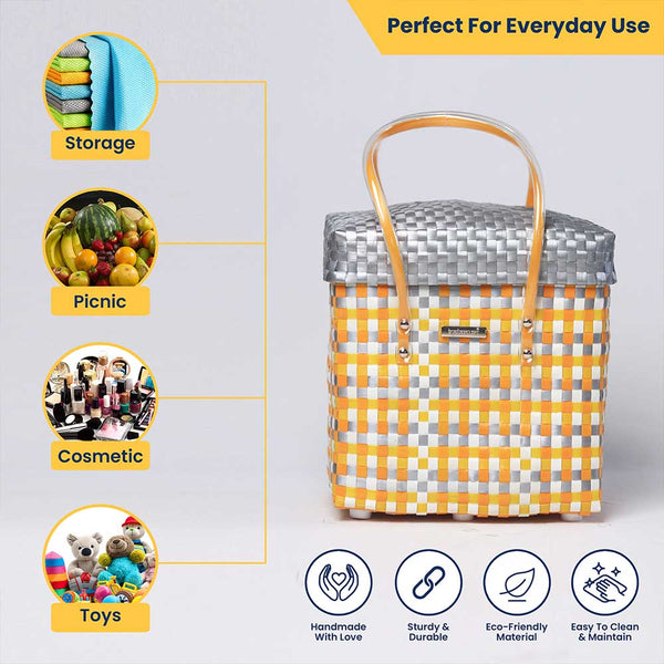 Grocery Lid‑Top Basket – Reusable Weave for Everyday Use