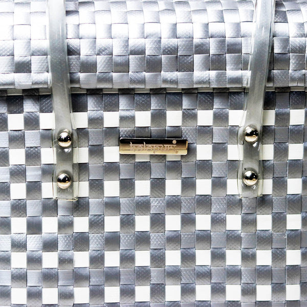 Kalapuri handmade fancy lid top basket with elegant multicolor weave stylish home organiser.
