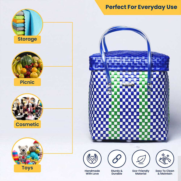 Premium Lid‑Top Basket – Upscale Handwoven Storage Basket
