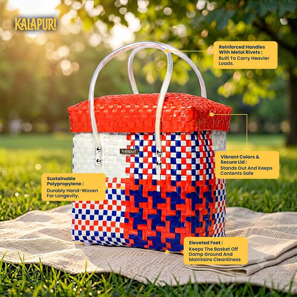 Trendy Lid‑Top Basket – Fashionable Storage Handwoven Design