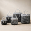 Black‑Grey Lid‑Top Basket – Stylish Modern Weave Storage