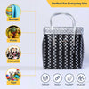 Black‑Grey Lid‑Top Basket – Stylish Modern Weave Storage