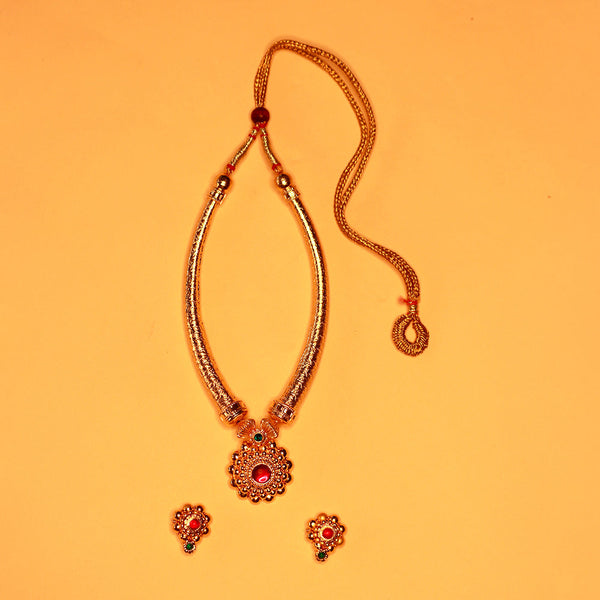 Handcrafted Chandrakor Pipe Thushi Necklace for Festive Occasions